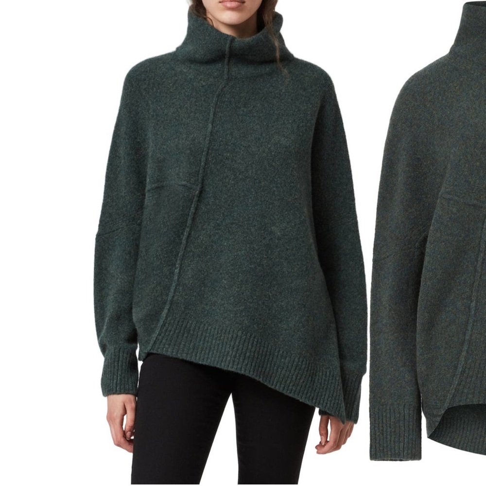 AllSaints Lock Roll Neck Wool Blend Sweater